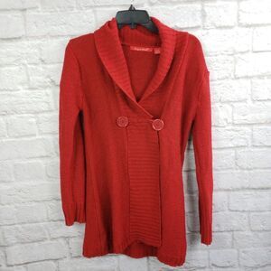 Zoey & Beth Red Double Breasted Cardigan Size Med